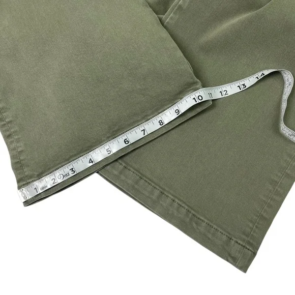 PAIGE Cargo Jeans Wide Leg‎ Crop Sz 27 Ivy Green High Rise Stretch Anthropologie - Picture 9 of 12